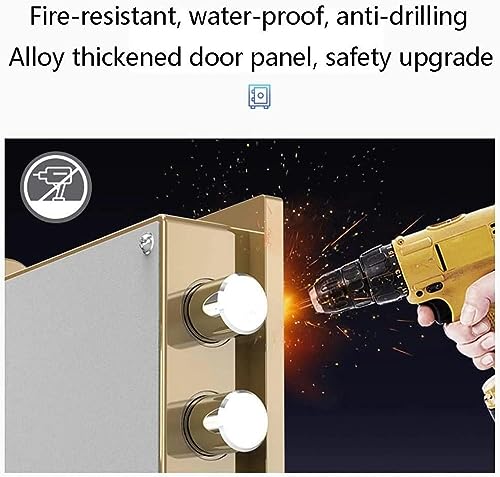 Dntum Home Safes Safes Home and Lock Boxes All-Steel Household Fireproof and Waterproof Stainless Steel Panel Mechanical Lock Anti-Theft Security Cabinet Hidden Safe