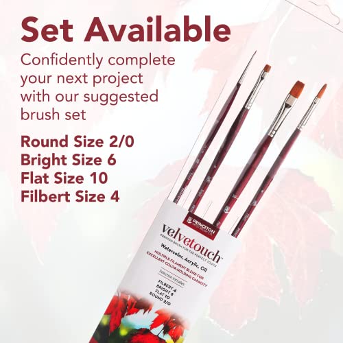 Princeton Velvetouch Long Handle Set, 4 Brushes - Professional Artist Brushes for Mixed Media, Acrylic, Oil.