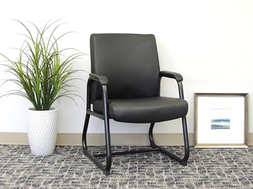 Boss Office Products Heavy Duty Caressoft Guest Chair in Black, 350 lbs. (B709)