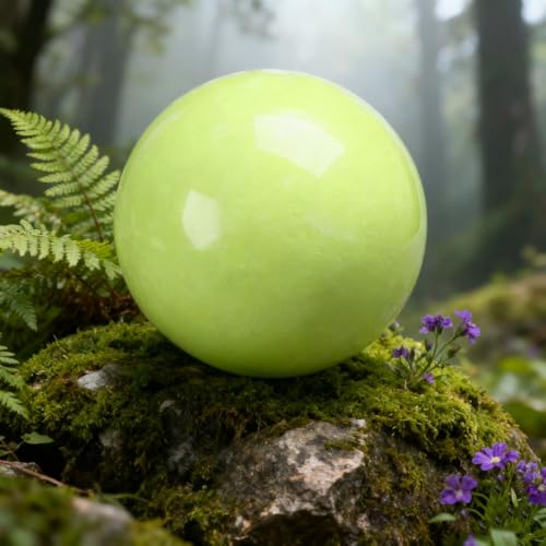 UNYQBFKM Natural Luminous Stone White Jade Fluorite Mineral Crystal Luminous Ball Paperweight Soothing Feng Shui Home Decor Balls for Meditation Art Decoration Shoot Home Healing Divination,120mm
