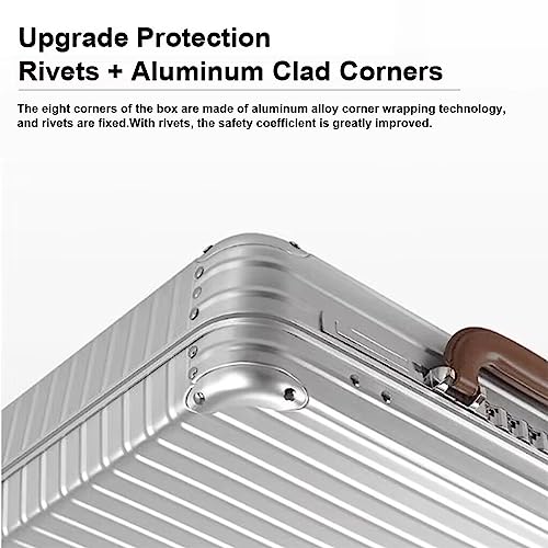 ZHDLdpUS Aluminum Briefcase, Men's Business Laptop Case, Home Medical Kit Now Instrument and Equipment Toolbox with Straps (Color : Gold, Size : 16in)
