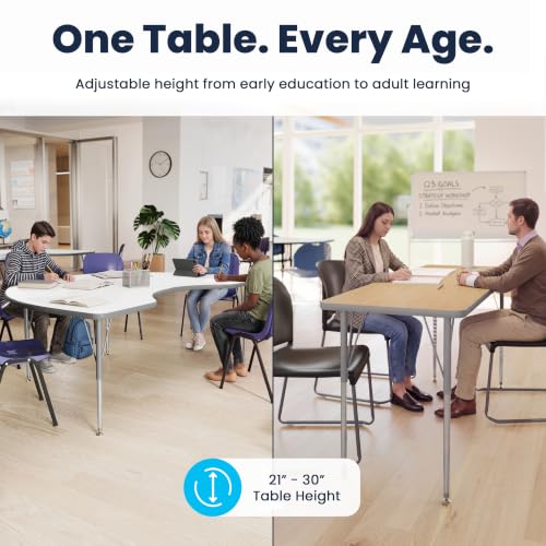 Flash Furniture 66" x 60" Horseshoe Activity Table, Light Natural, Std Legs