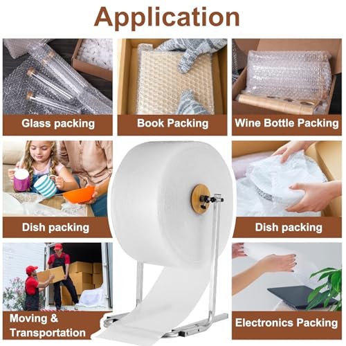 Vertical Bubble wrap roll Holder, Bubble Wrap Dispenser Roll Holder Foam Stand Silver Width 30-150 cm Pack Handle Transport(Width 100cm)