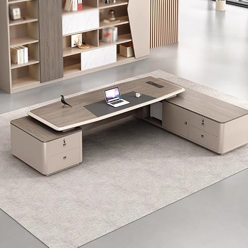 LINKIO Home Office Desks Atmospheric Boss Office Modern Furniture President Manager Desk Leadership Desk Computer Table Desk(2.2m)