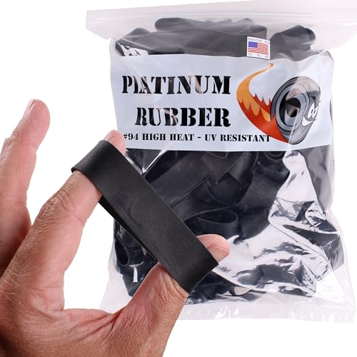 Black #94 Large Premium Outdoor Rubberbands .75 inch Extra Wide Survival, Made in USA, High Heat UV Resistant Platinum Rubber Crepe Band Approx. 105 per LB, 26 per 1/4lb (3-1/2" Long x 3/4" W) (5, Pounds)