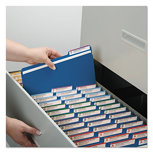 Smead 21541 - Recycled Folders, One Inch Expansion, 1/3 Top Tab, Letter, Dark Blue, 25/Box-SMD21541