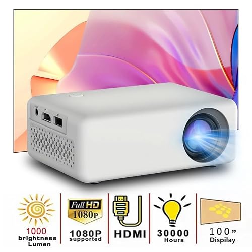 Portable Projector 1080p for Home Movie LED Theater Projectors compatible Speaker