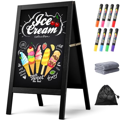Chezerra A Frame Chalkboard Sign, 40"x20", Black