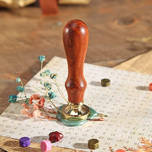YWangQiang Round Plants Grasses Flowers Wax Sealing Stamp Head w/o Handle Copper Seal Stamps Wedding Invitation Craft Making Tools Decor (Color : B)