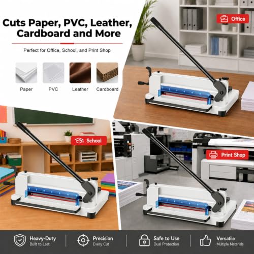 Guillotine Paper Cutter Heavy Duty, Paper Trimmer 400 Sheet Capacity