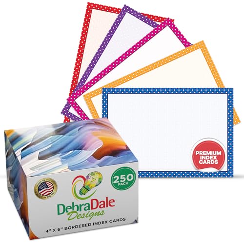 Dotted Border Index Cards 4x6 Blank 250 271 gsm Boxed Set USA Made
