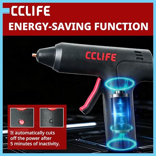 CCLIFE Hot Glue Gun Battery Hot Glue Gun with 30 Hot Glue Sticks, 25s Quick Heating Glue Gun, Drip Proof Type C Glue Gun, Wireless for DIY, Home & Office Repair