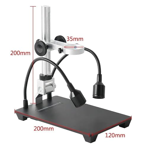Microscope Accessories Kit 35mm Aluminum Alloy USB Microscope Stand Holder Bracket 2pcs LED Side Light Microscope Slides(B with led)