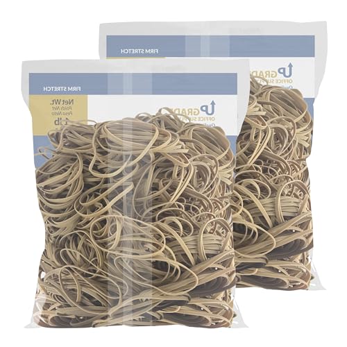 Upgrade Office Supply Rubber Bands, Size #32 (3 x 1/8 Inch), Approx. 1,400 Count, 2 Pack, Made in USA