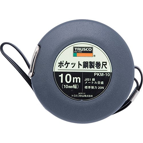 TRUSCO PKM-10 Pocket Steel Tape Measure, 32.8 ft (10 m)