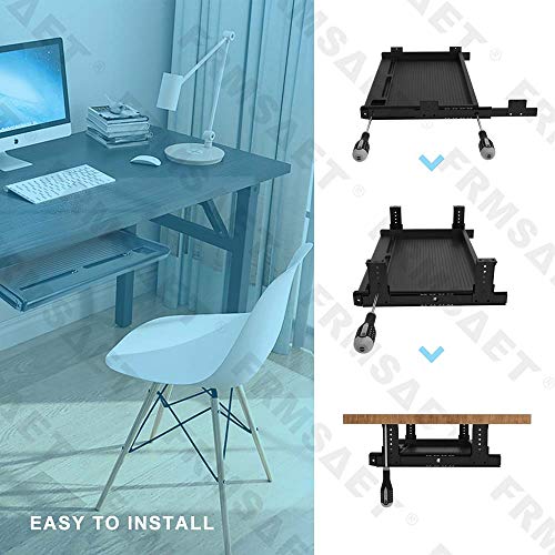 FRMSAET Under Desk Keyboard Drawer Multipurpose Tray Pencil Drawer - Black