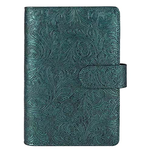 GFHSKRPL A6 PU Leather Budget Binder Refillable Notebook for A6 Filler Paper, Loose Leaf Personal Planner Cover with Magnetic Buckle(D)