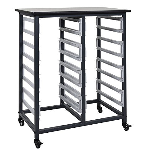 LUXOR MBS-DR-8L Mobile Bin System - Double Row Gray 20 L x 30 75 W x 37 5 H