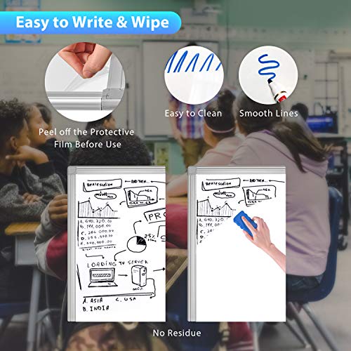 Maxtek Whiteboard on Wheels 40 x 28 in, Magnetic Rolling Dry Erase Easel