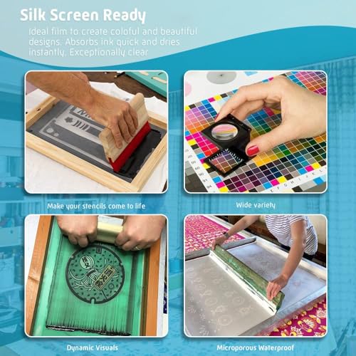 Cisinks 13 x 19 Inch A3+ Waterproof Inkjet Transparency Film for Silk Screen Printing 100 Sheets - 100micron Quick Drying Positives Universal Printers 4 Mil