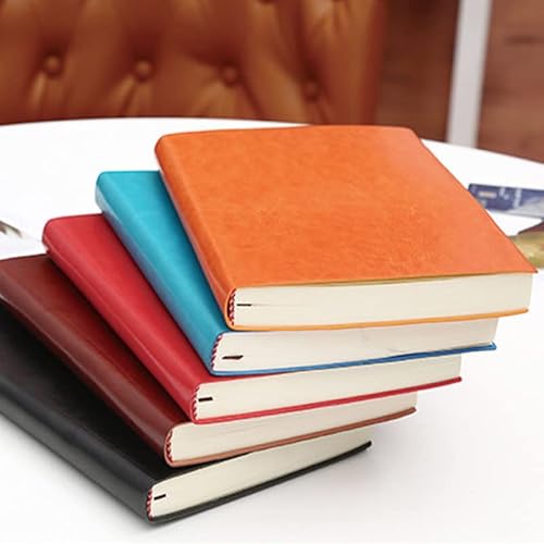 YMGSCC A5 A6 Three Sizes 5 Colors Large Business Diary Leather Soft Copy Notebook Increase Thick Kawaii Office