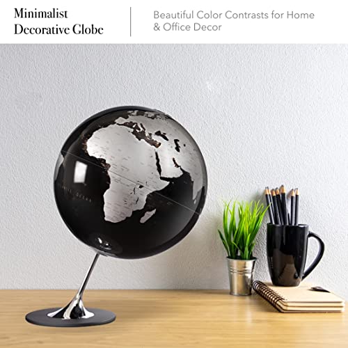 Waypoint Geographic Anglo Globe, 10” Designer Series Minimalist Decorative World Globe, Angle-Mounted, For Home and Office Decor, Black