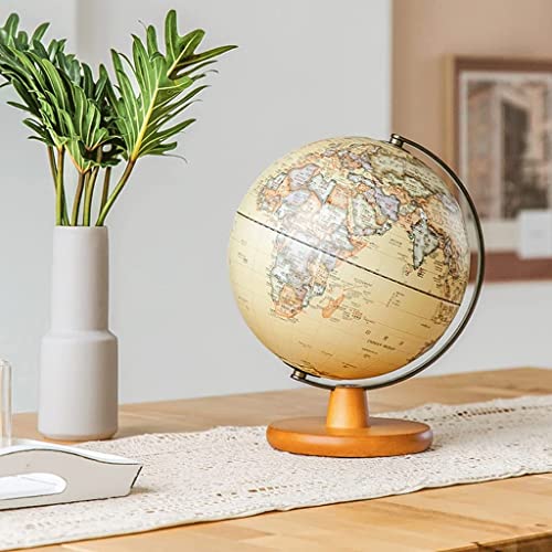 globe, Lighted Led Antique with Wooden Stand 3 Sizes Educational World Map(20cm)