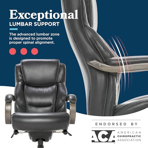 La-Z-Boy Big and Tall Executive Office Chair Lumbar Support, Leather Chair