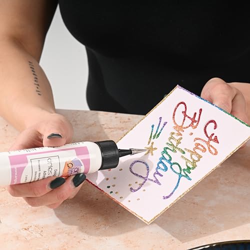 Art Institute Glitter Dries Clear Glue Kit, 16oz & 2oz with Metal Tip & Pin