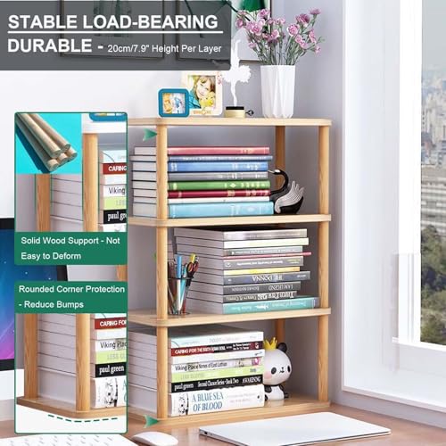 ACJSDGL Countertop Spice Rack, 4-Tier 40cm/15.7in Long Tiered Shelf Organizer, Kitchen Cabinet Organizer Desktop Bookshelf Supplies Storage Rack, Shelf for Top of Dresser