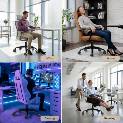 Sytopia Office ChairBaseReplacement, Heavy Duty Office ChairBase 28 Inch, Chair Bottom Part(2200Lbs) Reinforced to Repair Chairs with Universal Caster and Gas Cylinder Size (MatteBlack)
