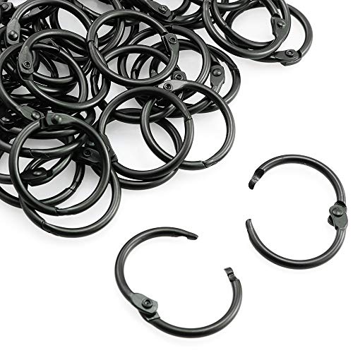 Lind Kitchen 2000pcs Wholesale 1" Black Book Ring Metal Loose Leaf Book Binder Hinged Buckle Rings Scrapbook Sketchbook Craft Photo Album DIY Binding Ring 25.4mm