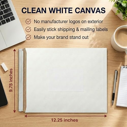 BOX USA Rigid Mailers 9" x 12" (100-Pack) - Cardboard Mailer Envelopes for Photos, Documents, Prints - Stay Flat