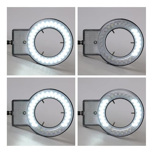 Microscope Accessories Kit Adjustable LED Ring Lamp Miccroscopio Illuminator 4 Zones Microscope Light Source Microscope Slides(80 pcs led)