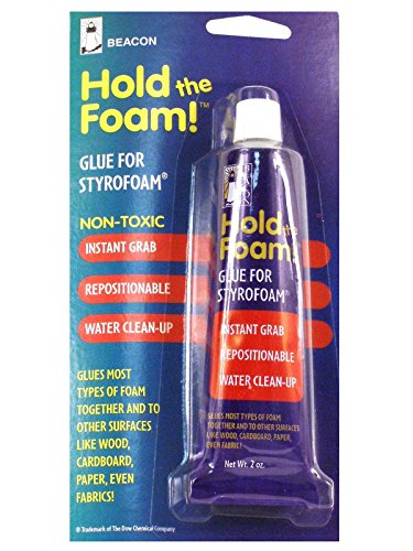 BEACON Hold The Foam - Non-Toxic, Quick Grabbing, Super Thick Formula that Bonds All Types of Foam Instantly, 2-Ounce, 12-Pack