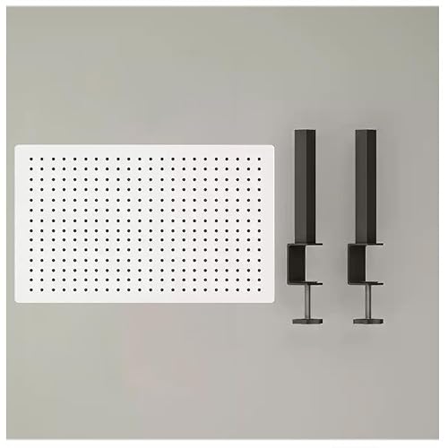 ZBJDX Metal Clamp on Desk Organizer Shelf, Gaming Desk Accessories with Pegboard and Shelf, Desk Extender Pegboard Workstation (White),Large