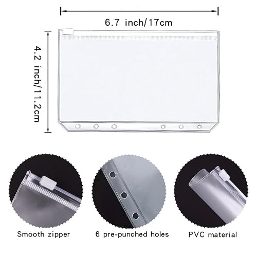 7MCCVAZXX A6 Crocodile PU Leather Notebook Binder Budget Planner Organizer with 6 Ring Cover Pockets and 12 Pieces Expense Sheets (Color : F, Size : 13 * 18.3cm) (D 13 * 18.3cm)