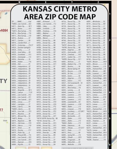 CartoTerra Kansas City Metro Area ZIP Code Map (48” wide x 32” high)