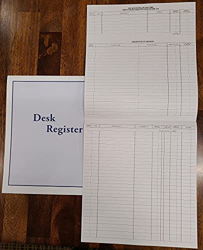 Set of 12 Check Desk Registers, Size 8 1/2" x 9 1/4", Executive Business Deskbook Large Format Check Transaction Registers