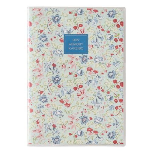 Noritsu Pagem Household Account Book, 2027, A5, Weekly Memory Household Account Book, Laura Ashley, Rossa, Sankta 7713 (Starts from December 2026)