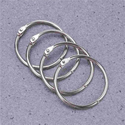 Notebook Rings 60pcs Loose Leaf Binder Rings Keychain Scrapbook Clip Photo File Supplies Silver for Book Binding