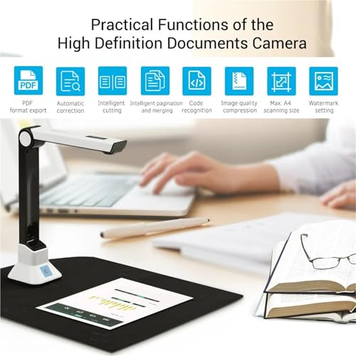 Portable 10 Mega-Pixel High Definition Book Scanner Capture Size A4 Document Camera for File Recognition