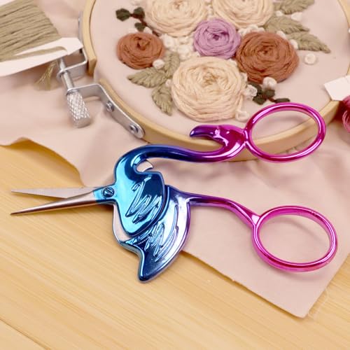 JubileeYarn Flamingo Embroidery Scissors - Pink, Rainbow, Nighshade - 30 Total Scissors