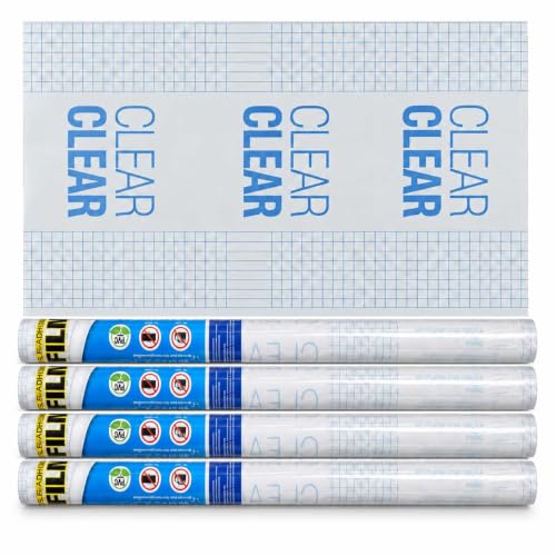 48 Pack, Clear Self Adhesive Book Cover Roll, 18 Inch x 1.5 Yard (54") Transparent Protective Film, Peel and Stick Book Protector for Books, Documents, Notebooks, Journals and Office Use