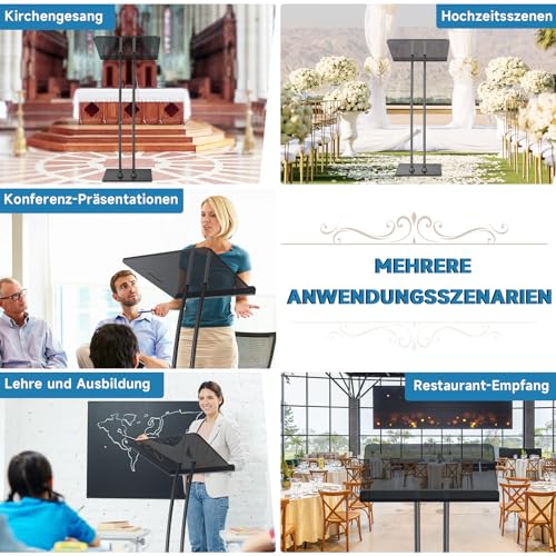 Pulpits for Churches with Iron Stable Bottom, Acrylic Podium Lectern with 10MM Thickened Acrylic Countertop, Multi Function Pulpit for Modern Classroom Music Concert Wedding Conference Event