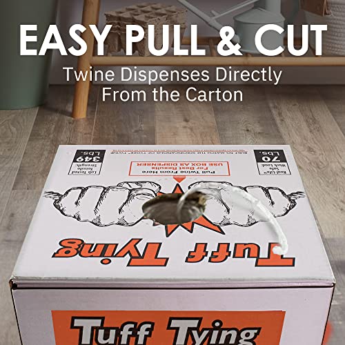 SGT KNOTS Tuff Tying Twine - Polypropylene, UV, Moisture and Chemical Protection Twine for Commercial Bundling, Packaging (1 ply - 8500ft, White)