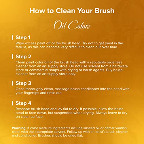 Silver Brush Limited Golden Natural Square Wash Oil Brush, Size 1 Inch