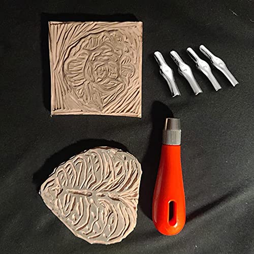 Linoleum Cutter Set, 2 Sets Craft Lino Cutters with 6 Assorted Blades for Lino Cutting and Crafting, Carvings, DIY Craft