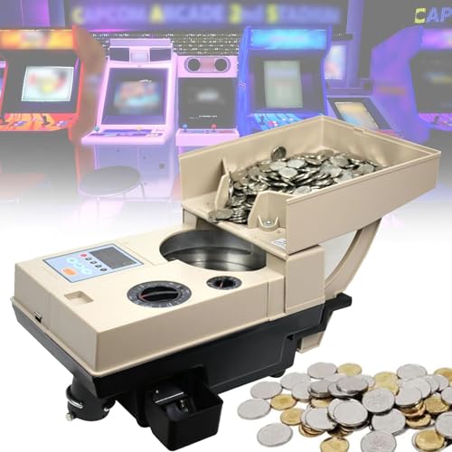 Automatic Coin Counter and Sorter, Money Counting Machine Coin Sorting Machine, 1500 Coins/Minute Counting Speed, 2000 Coins Hopper Capacity For Most Coins