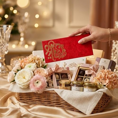 LoveNspire Money Envelopes (7 x 3 Inch) Decorative Ganesha Pattern Shagun Lifafa for Indian Wedding, Birthday | Cash Gift Holder & Home Savings Organizer Pack of 50